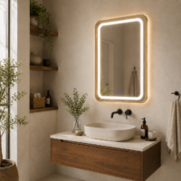 Oglinda LED baie Rama Aurie, 60x80 cm, LDP6080 RF