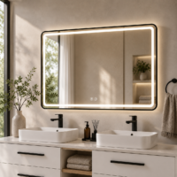 Oglinda LED baie Rama Neagra, 120x80 cm, LDP1280 RF