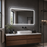 Oglinda LED baie Rama Neagra, 110x70 cm, LDP1170 RF
