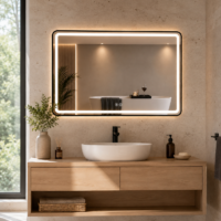 Oglinda LED baie Rama Neagra, 110x70 cm, LDP1170 RF