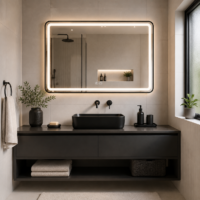 Oglinda LED baie Rama Neagra, 110x70 cm, LDP1170 RF