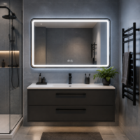 Oglinda LED baie Rama Neagra, 110x70 cm, LDP1170 RF