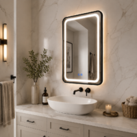 Oglinda LED baie Rama Neagra, 60x80 cm, LDP6080 RF