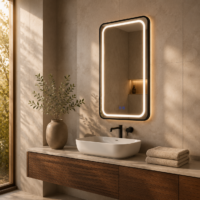 Oglinda LED baie Rama Neagra, 60x80 cm, LDP6080 RF