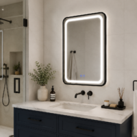 Oglinda LED baie Rama Neagra, 60x80 cm, LDP6080 RF