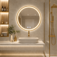 Oglinda LED baie Rotunda, Auriu, 60 cm LDPAG60 RF