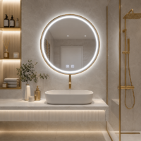 Oglinda LED baie Rotunda, Auriu, 70 cm LDPAG70 RF