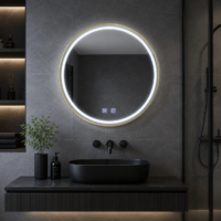 Oglinda LED baie Rotunda, Auriu, 60 cm LDPAG60 RF