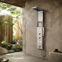 Panou Dus Argintiu Periat, Hidromasaj, LED, 5503RF
