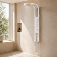 Panou Dus Deluxe Alb, Hidromasaj, LED, 5967RF