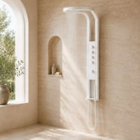 Panou Dus Deluxe Alb, Hidromasaj, LED, 5967RF
