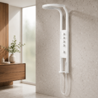 Panou Dus Deluxe Alb, Hidromasaj, LED, 5967RF