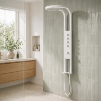 Panou Dus Deluxe Alb, Hidromasaj, LED, 5967RF