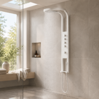 Panou Dus Deluxe Alb, Hidromasaj, LED, 5967RF