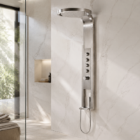 Panou Dus Deluxe Argintiu, Hidromasaj, LED, 5967RF
