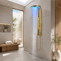 Panou Dus Deluxe Auriu, Hidromasaj, LED, 5967RF