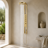 Panou Dus Deluxe Auriu, Hidromasaj, LED, 5967RF
