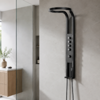 Panou Dus Deluxe Negru, Hidromasaj, LED, 5967RF