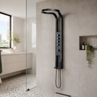 Panou Dus Deluxe Negru, Hidromasaj, LED, 5967RF