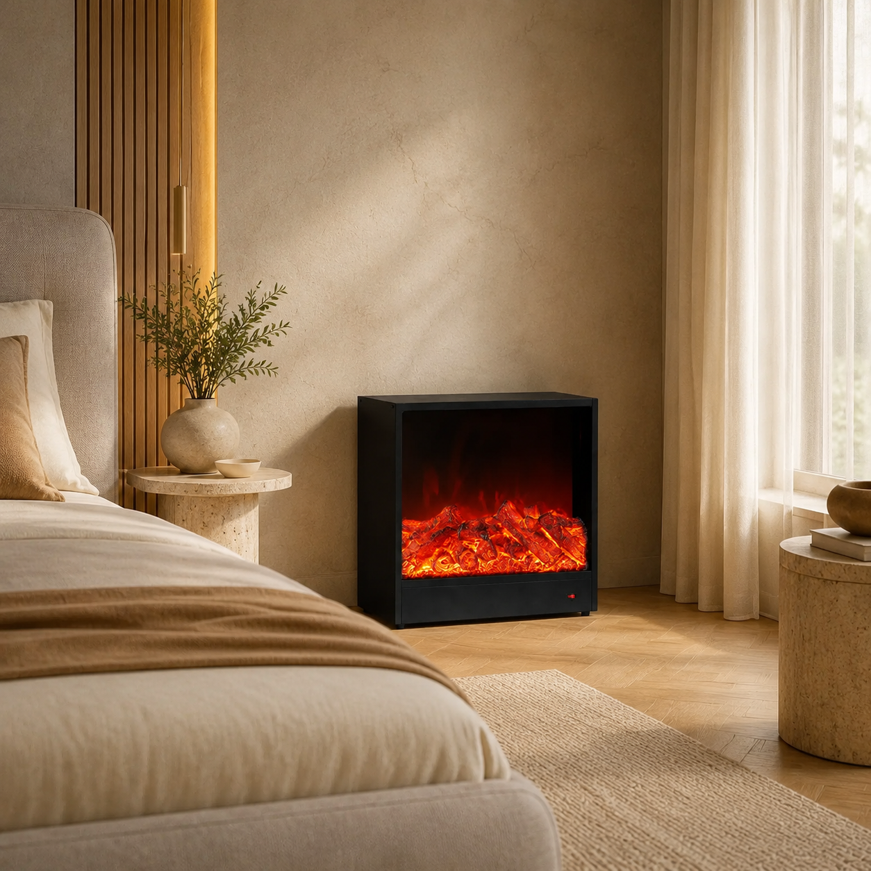 Semineu Electric Decorativ, 10W LED, 55 cm, RF Semineu Electric Decorativ, 10W LED, 55 cm, RF