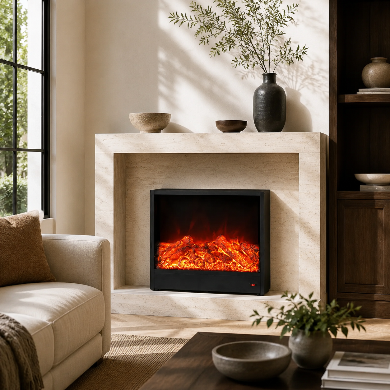Semineu Electric Decorativ, 10W LED, 55 cm, RF Semineu Electric Decorativ, 10W LED, 55 cm, RF