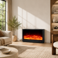 Semineu Electric Decorativ, 16W LED, 100 cm, RF