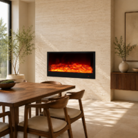 Semineu Electric Decorativ, 16W LED, 100 cm, RF