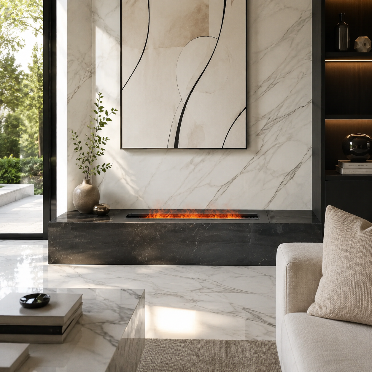 Semineu Electric Decorativ Incorporabil, 130W LED, 80 cm, RF Semineu Electric Decorativ Incorporabil, 130W LED, 80 cm, RF