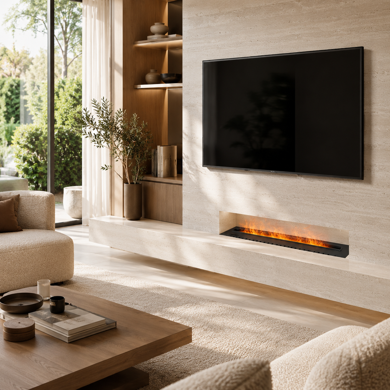 Semineu Electric Decorativ Incorporabil, 130W LED, 80 cm, RF Semineu Electric Decorativ Incorporabil, 130W LED, 80 cm, RF