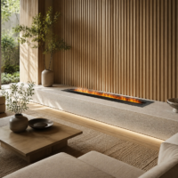 Semineu Electric Decorativ Incorporabil, 170W LED, 100 cm, RF