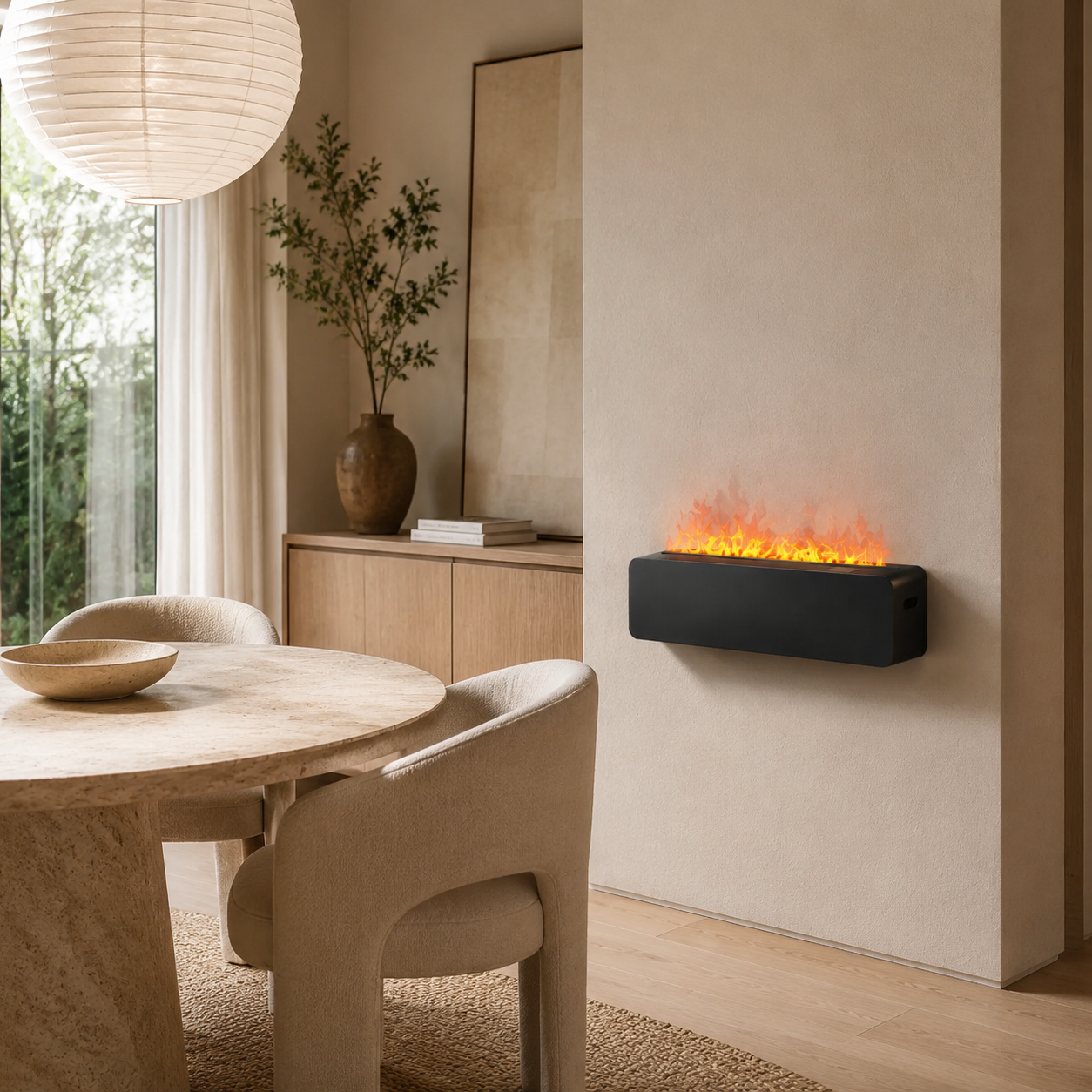 Semineu Electric Decorativ Incorporabil, 80W LED, 48 cm, RF Semineu Electric Decorativ Incorporabil, 80W LED, 48 cm, RF