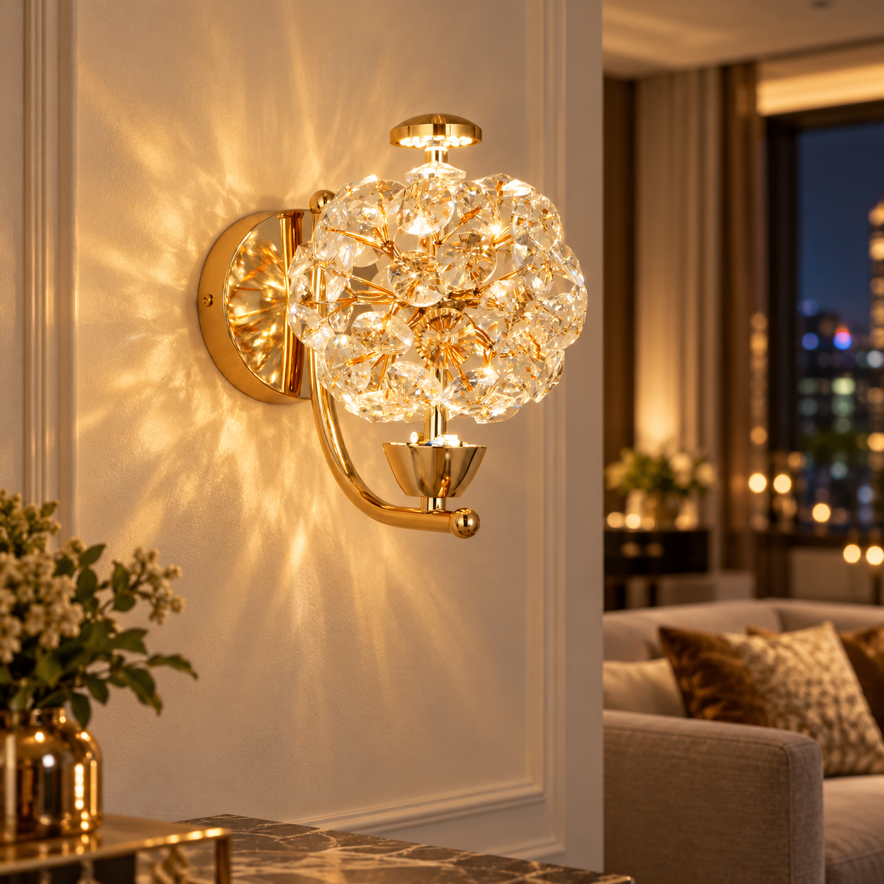 Aplică LED Firefly Cristal, Auriu, 15×20 cm Aplică LED Firefly Cristal, Auriu, 15×20 cm