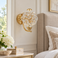 Aplică LED Firefly Cristal, Auriu, 15×20 cm