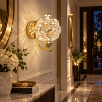 Aplică LED Firefly Cristal, Auriu, 15×20 cm