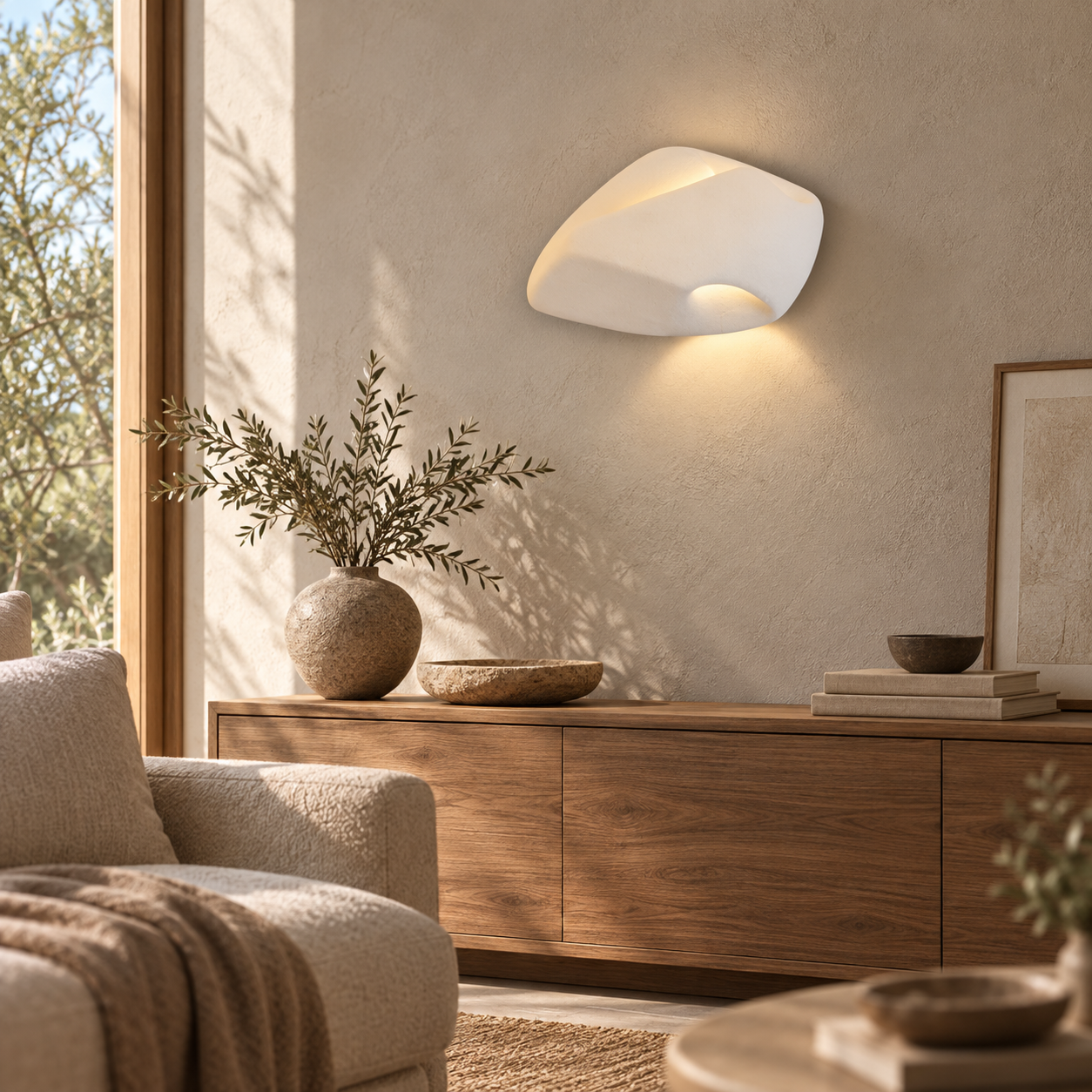 Aplica LED Nest Stone, 40 x 30 cm, Alb Aplica LED Nest Stone, 40 x 30 cm, Alb