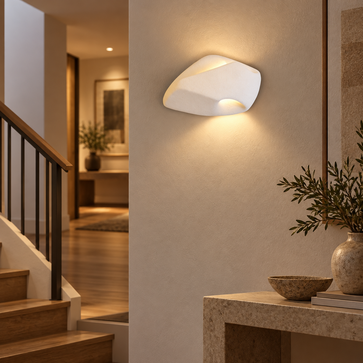 Aplica LED Nest Stone, 40 x 30 cm, Alb Aplica LED Nest Stone, 40 x 30 cm, Alb