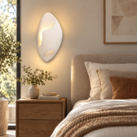 Aplica LED Nest Stone Oval, 40 × 25 cm, Alb