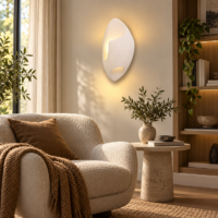 Aplica LED Nest Stone Oval, 40 × 25 cm, Alb