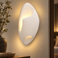 Aplica LED Nest Stone Oval, 40 × 25 cm, Alb