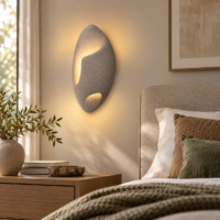 Aplica LED Nest Stone Oval, 40 × 25 cm, Gri