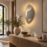 Aplica LED Nest Stone Oval, 40 × 25 cm, Gri