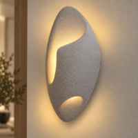 Aplica LED Nest Stone Oval, 40 × 25 cm, Gri
