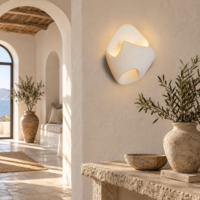 Aplica LED Nest Stone Wave, 40 × 30 cm, Alb