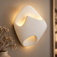 Aplica LED Nest Stone Wave, 40 × 30 cm, Alb