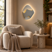 Aplica LED Nest Stone Wave, 40 × 30 cm, Gri