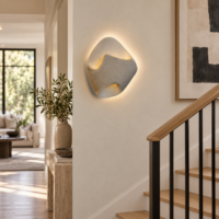 Aplica LED Nest Stone Wave, 40 × 30 cm, Gri