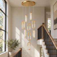 Candelabru Gold Diamond Halo 9, Auriu, Telecomandă