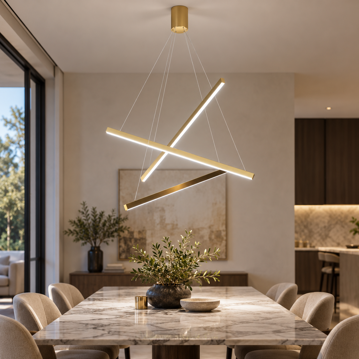 Candelabru LED, 3 Lines Golden Art, Telecomanda Candelabru LED, 3 Lines Golden Art, Telecomanda