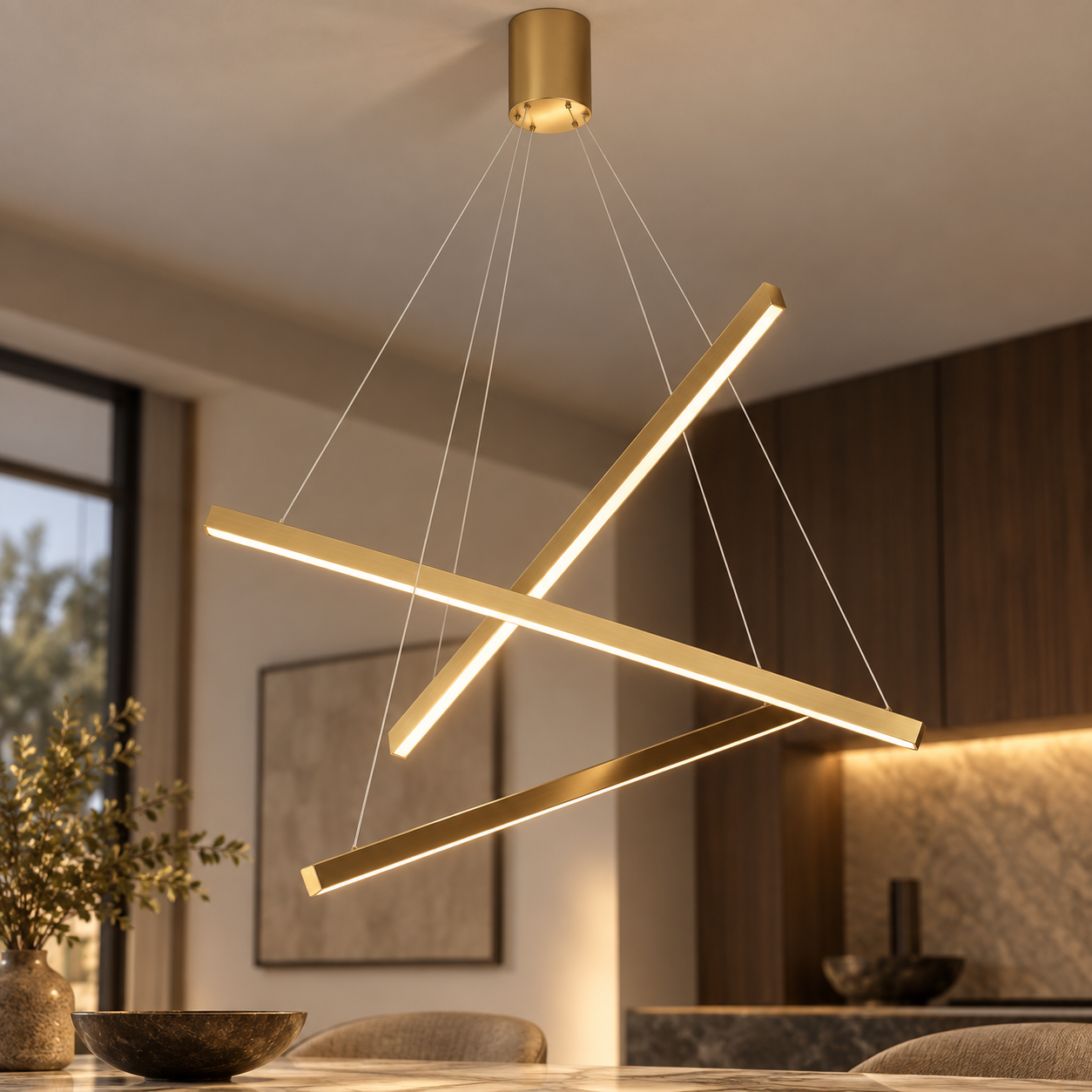 Candelabru LED, 3 Lines Golden Art, Telecomanda Candelabru LED, 3 Lines Golden Art, Telecomanda