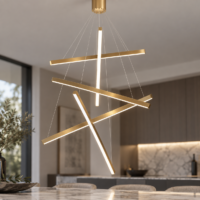 Candelabru LED, 5 Lines Golden Art, Telecomanda